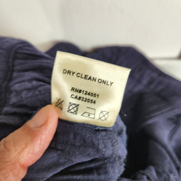 The Odells Womens Size 8 Kerala Pant‎ Crest Navy Blue High Tie Waist - Picture 9 of 9